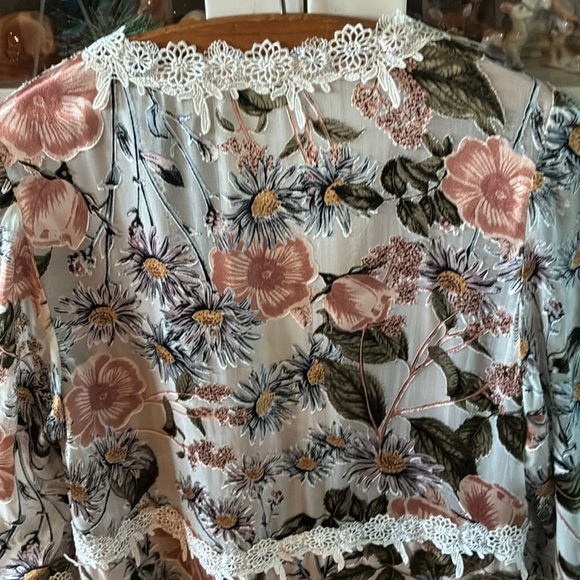 For Love and Lemons sz S Floral Lace Trim Women's Tunic Top Mini Dress euc - Picture 10 of 13